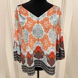 Skies are Blue - Cold Shoulder Blouse